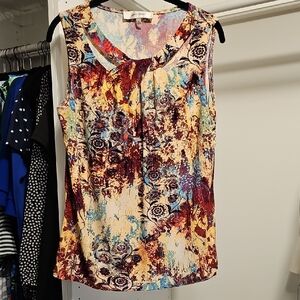 5 /$20 Jones Studio Multicolored Sleeveless Pleated Blouse
